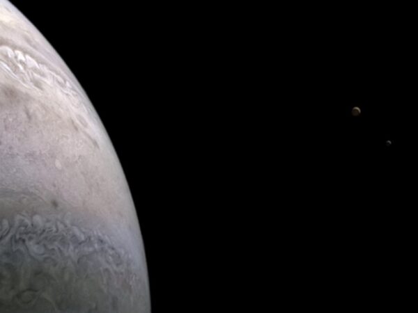 NASA's Juno captures breathtaking view of Jupiter with moons lo and Europa