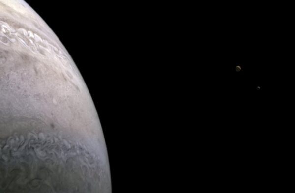 NASA's Juno captures breathtaking view of Jupiter with moons lo and Europa
